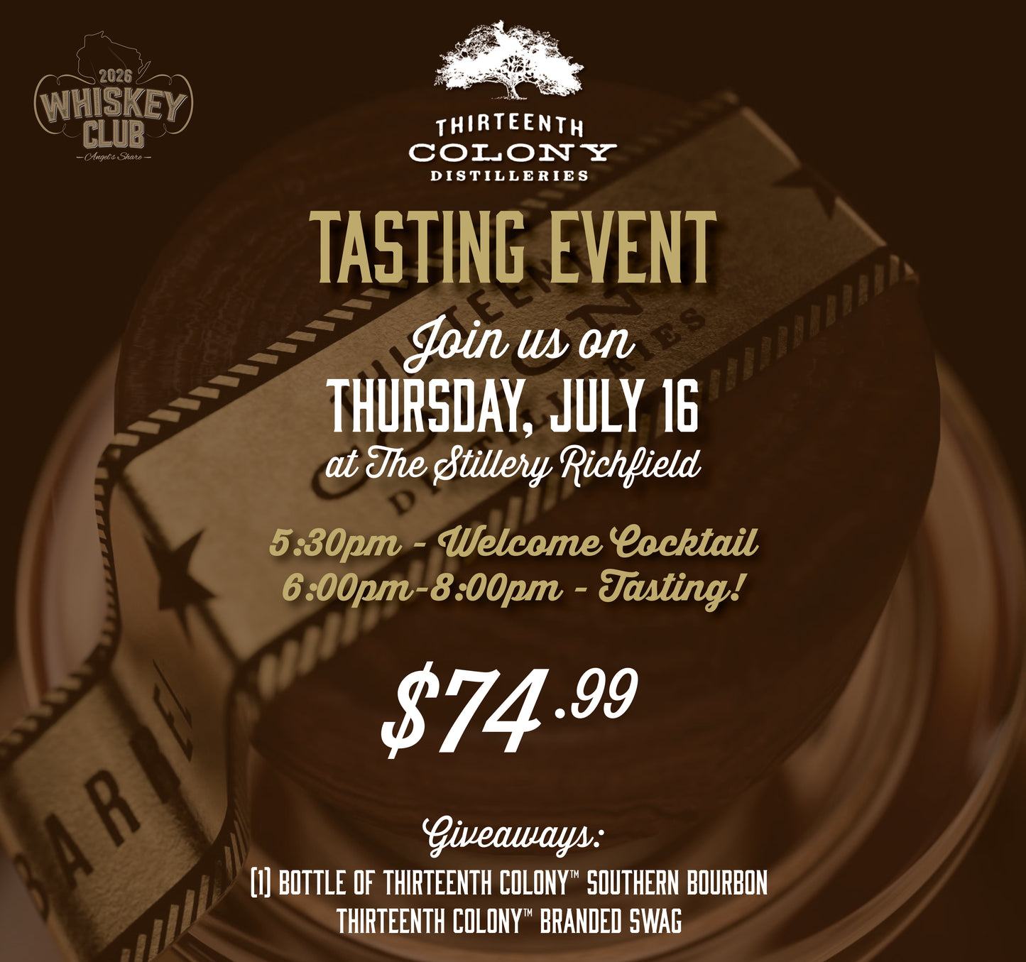 13th Colony Tasting - July 16th, 2026
