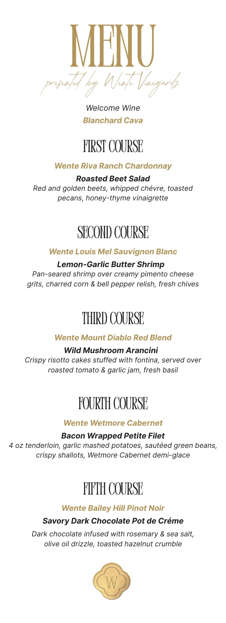 Wente Vineyards Wine Dinner at Relish Supper Club!